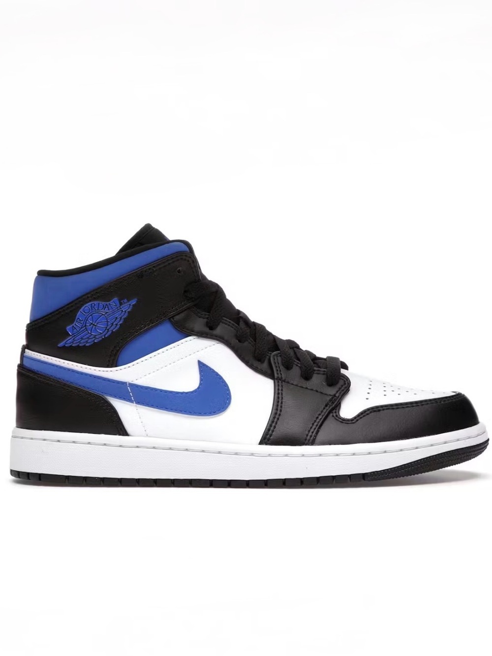 Nike Jordan I Mid Black White Royal Blue High-Top Sneakers